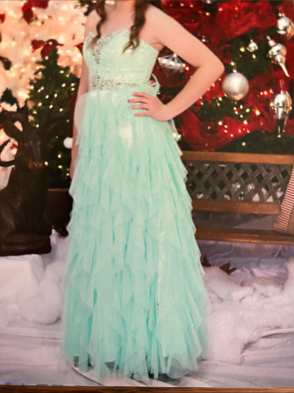 Masquerade Rhinestone & Ruffle Gown